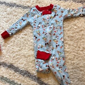 Magnolia Kids Footie with Red and Blue Winter Print